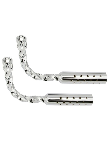 Twisted Muffler W/Holes Chrome.